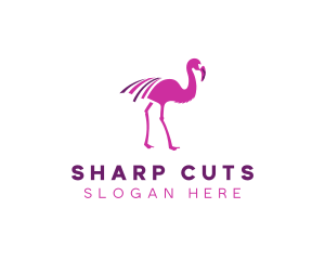 Pink Flamingo Bird logo design