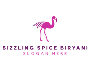 Pink Flamingo Bird logo design