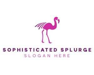 Pink Flamingo Bird logo design