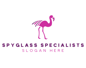 Pink Flamingo Bird logo design