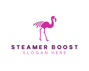 Pink Flamingo Bird logo design