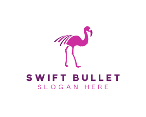 Pink Flamingo Bird logo design