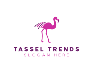 Pink Flamingo Bird logo design