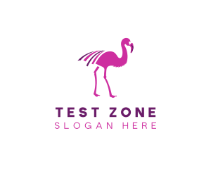 Pink Flamingo Bird logo design