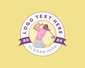 Sports Female Golfer logo
