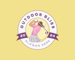 Sports Female Golfer logo design