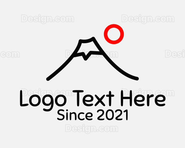 Volcano Mountain Outline Logo
