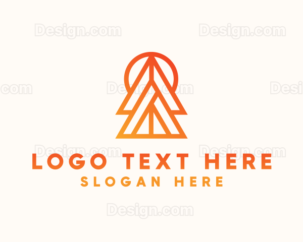 Orange Pine Tree Logo