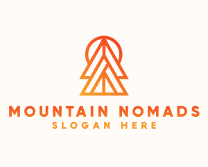 Orange Pine Tree logo design