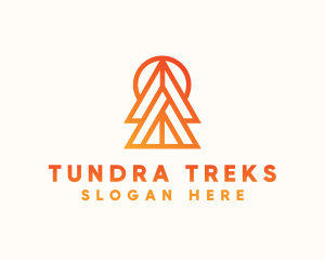 Orange Pine Tree logo design