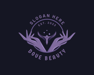 Hands Dove Wings Beauty logo design