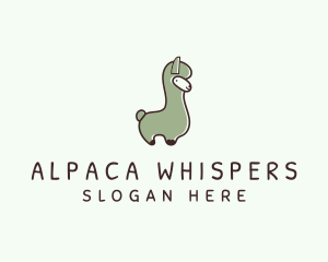 Cute Llama Animal logo design