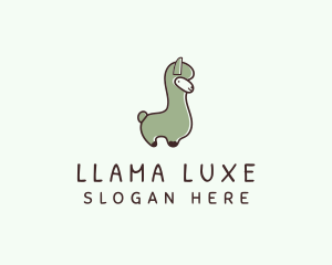 Cute Llama Animal logo design