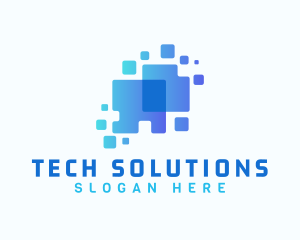 Pixelated Technology Program logo design