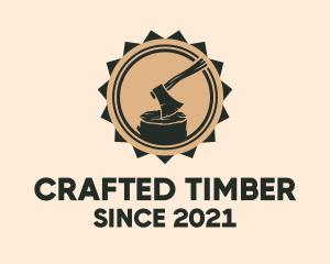 Lumber Ax Stamp logo design