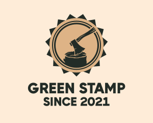 Lumber Ax Stamp logo design