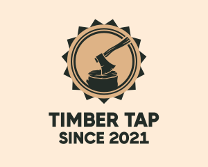 Lumber Ax Stamp logo design