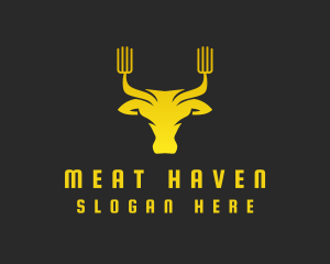 Yellow Bull Fork logo design