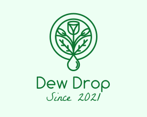 Green Sprout Droplet logo design