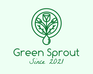 Green Sprout Droplet logo design
