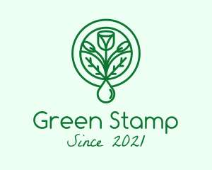 Green Sprout Droplet logo design