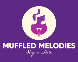 Purple Gradient Violin logo design