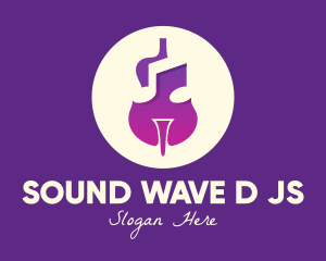 Purple Gradient Violin logo design