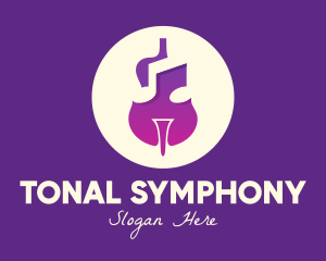 Purple Gradient Violin logo design