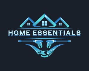 House Pressure Washer Cleaning logo design