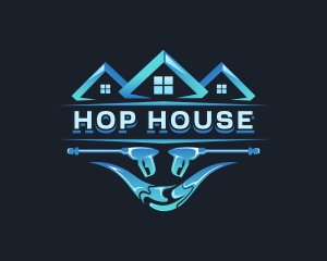 House Pressure Washer Cleaning logo design