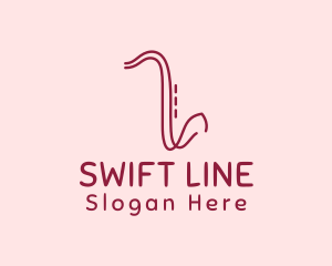 Saxophone Line Art logo design