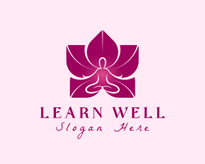 Pink Wellness Flower logo design