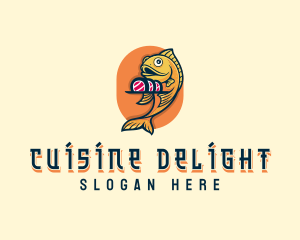 Seafood Sushi Restaurant logo design