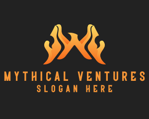 Mythical Fire Phoenix logo design