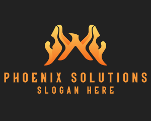 Mythical Fire Phoenix logo design