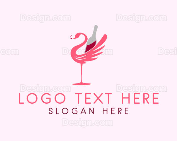 Flamingo Wine Beverage Logo