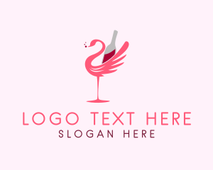 Flamingo Wine Beverage Logo