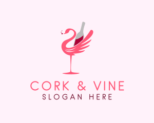 Flamingo Wine Beverage logo design