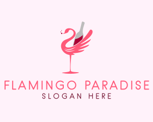 Flamingo Wine Beverage logo design