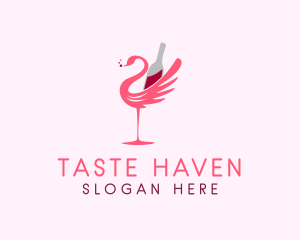 Flamingo Wine Beverage logo design