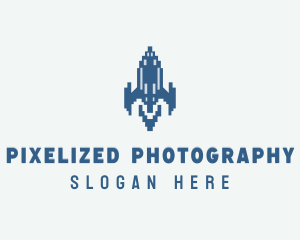 Rocket Ship Retro Gaming logo design