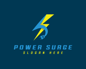 Power Lightning Electricity logo design