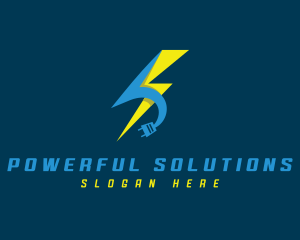 Power Lightning Electricity logo design