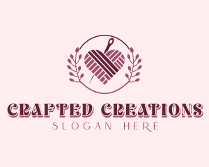 Handcrafted Heart Knitting logo design