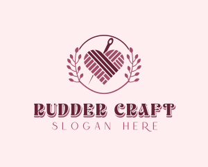 Handcrafted Heart Knitting logo design