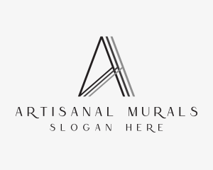 Geometric Minimalist Letter A logo design