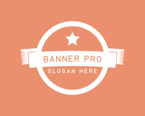 Retro Business Star Banner logo design