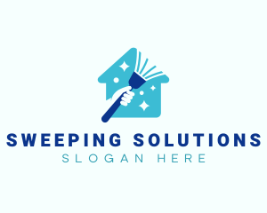 Broom Clean Sweeping logo design