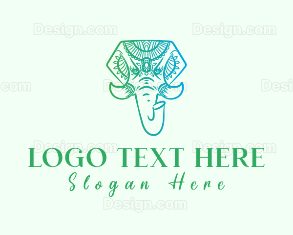 Sacred Mandala Elephant Logo