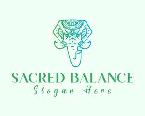 Sacred Mandala Elephant logo design